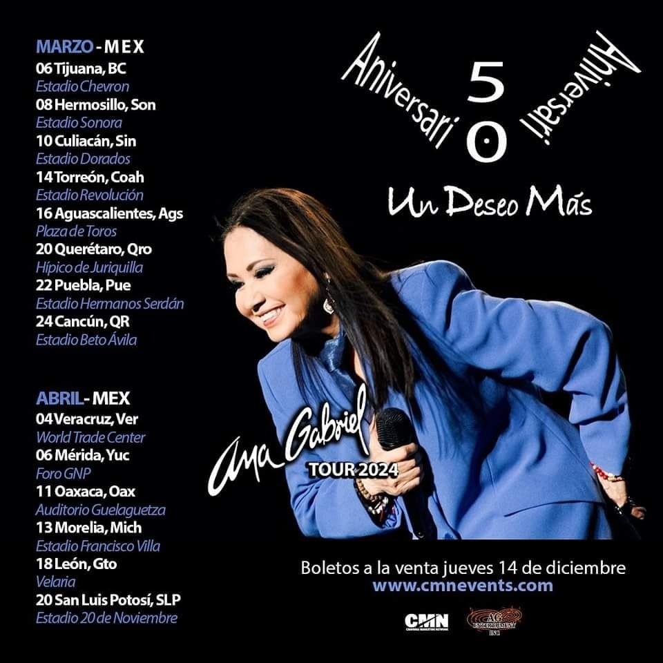 ANA GABRIEL 50 ANIVERSARIO TOUR CANCUN El Baño MX